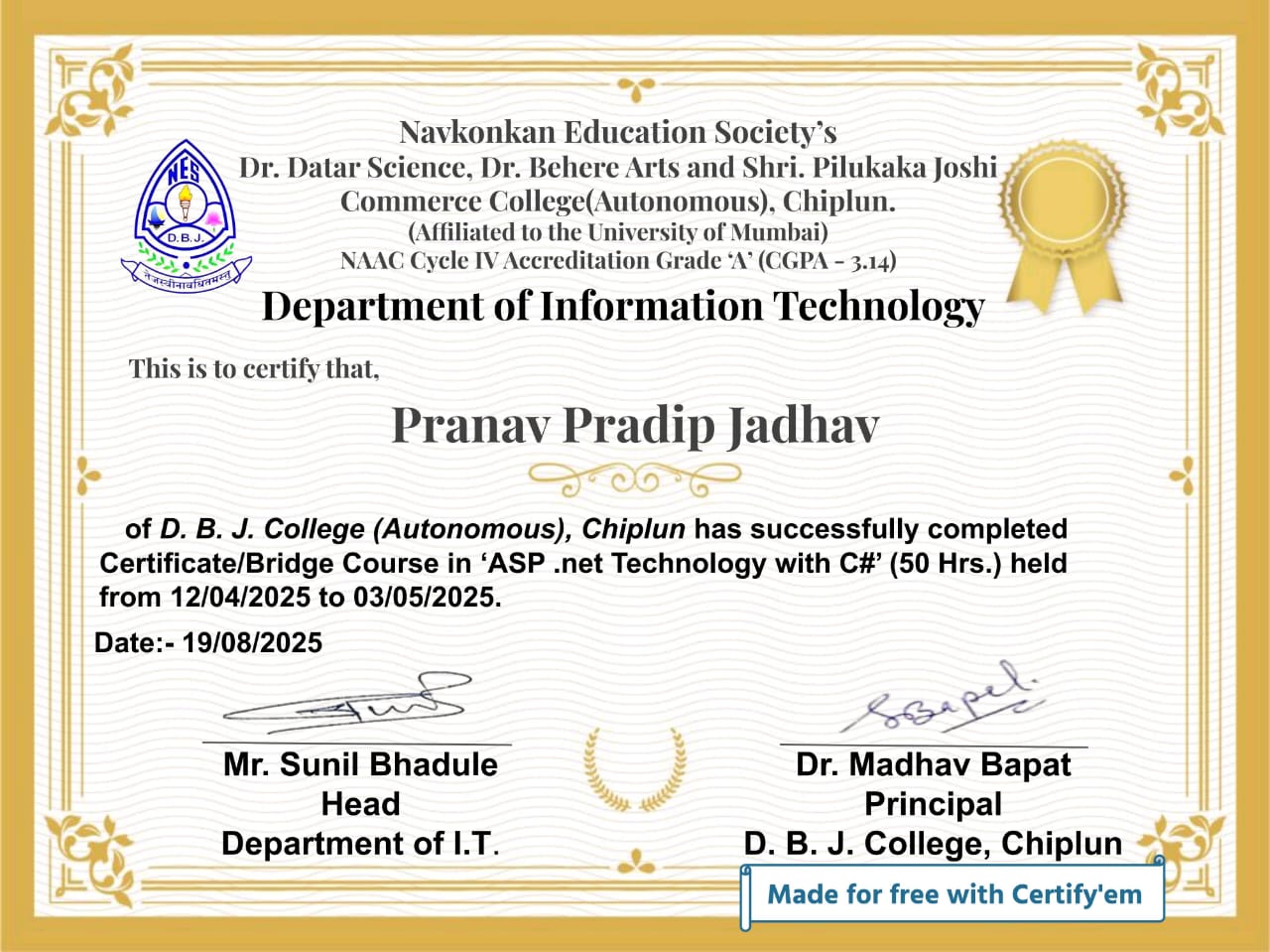ASP.NET Certificate