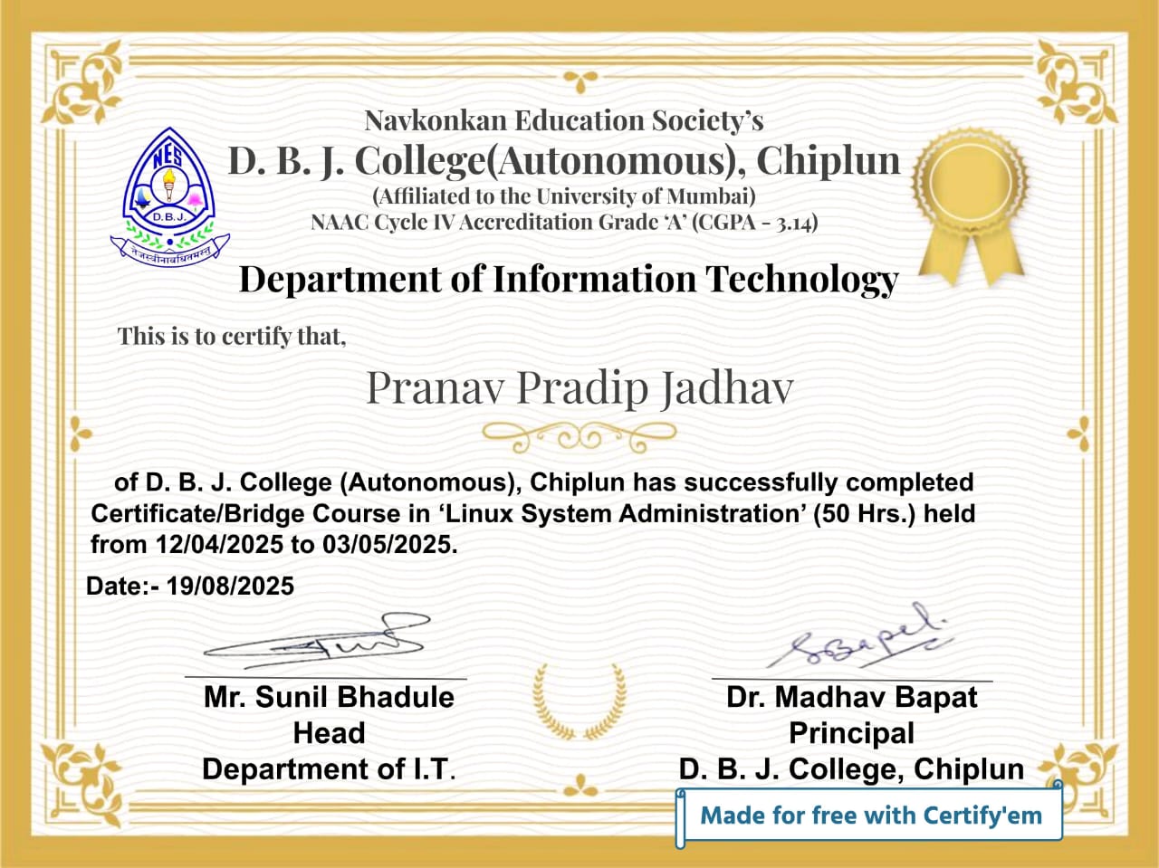 Linux Certificate